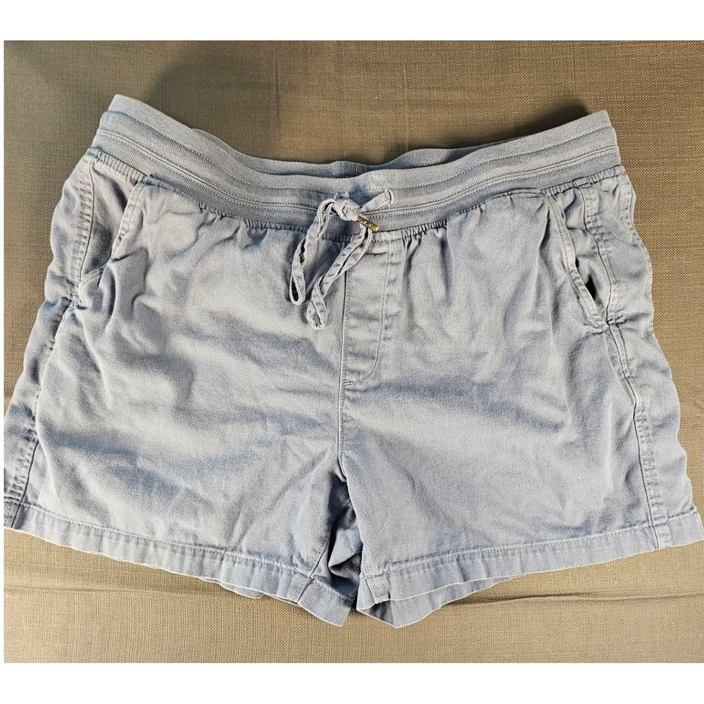 Orvis‎ Womens XL Blue Cotton Lyocell Blend Drawstring Elastic Waist Shorts
